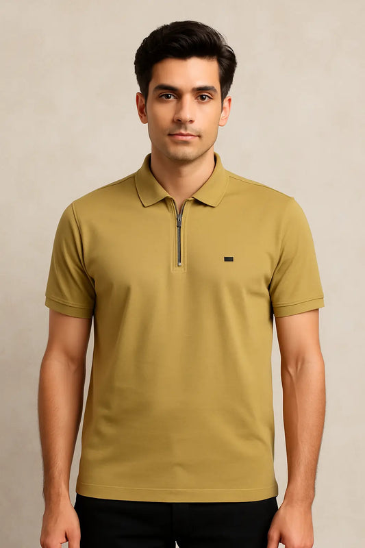 Classic Polo-Mustard Beige
